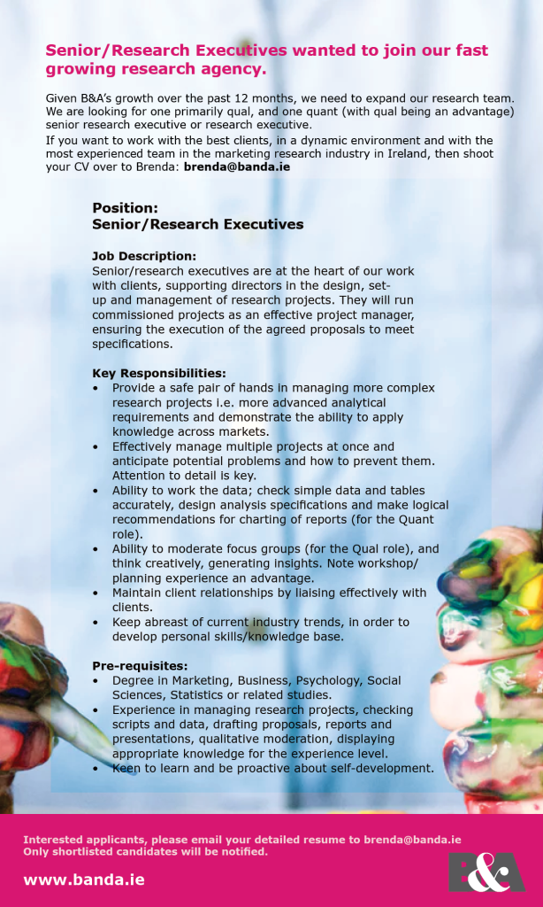 Senior Research Executive_hiring description ad website